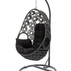 Acheter ❤️ Dcb Garden Fauteuils Suspendus Fauteuil œuf Suspendu En Résine écrue Avec Coussin Gris Anthracite 😉 -Fauteuils suspendus Soldes balancelle de jardin en resine gris anthracite avec coussin noir