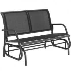 Bon marché 🥰 Tectake Fauteuils Suspendus Banc à Bascule Greta 2 Places 121 X 72 X 86,5 Cm Noir ⌛