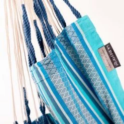 Offres 🧨 LA SIESTA Hamacs Chaise-hamac Comfort En Coton Bio Bleu ⌛ -Fauteuils suspendus Soldes chaise hamac comfort en coton bio bleu 4