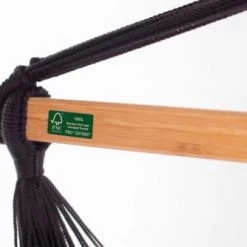 Le moins cher 🤩 LA SIESTA Hamacs Chaise-hamac Comfort En Coton Bio Noir 🥰 -Fauteuils suspendus Soldes chaise hamac comfort en coton bio noir 2