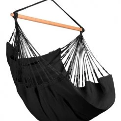 Le moins cher 🤩 LA SIESTA Hamacs Chaise-hamac Comfort En Coton Bio Noir 🥰