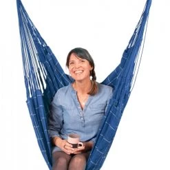 Meilleure vente 🤩 LA SIESTA Hamacs Chaise-hamac Comfort En Tissu Bleu Marine 🧨 -Fauteuils suspendus Soldes chaise hamac comfort en tissu bleu marine 3
