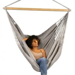 Grosses soldes ✨ LA SIESTA Hamacs Chaise-hamac Comfort En Tissu Marron Clair ❤️ -Fauteuils suspendus Soldes chaise hamac comfort en tissu marron clair 4