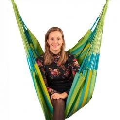 Grosses soldes ✔️ LA SIESTA Hamacs Chaise-hamac Comfort En Tissu Vert Citron 💯 -Fauteuils suspendus Soldes chaise hamac comfort en tissu vert citron 3