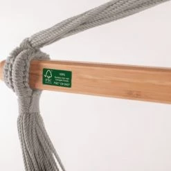 Sortie 🔔 LA SIESTA Hamacs Chaise-hamac Kingsize En Tissu Marron Clair 🌟 -Fauteuils suspendus Soldes chaise hamac kingsize en tissu marron clair 4