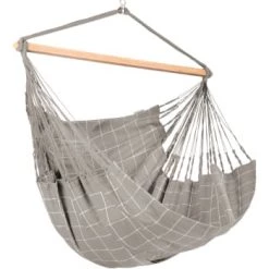 Vente flash 🥰 LA SIESTA Hamacs Chaise-hamac Kingsize En Tissu Vert Citron ✔️ -Fauteuils suspendus Soldes chaise hamac kingsize en tissu marron clair 7