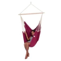 Meilleur prix ❤️ Amazonas Hamacs Chaise Hamac Suspendu En Coton Bordeaux ❤️ -Fauteuils suspendus Soldes chaise hamac suspendu en coton bordeaux 2