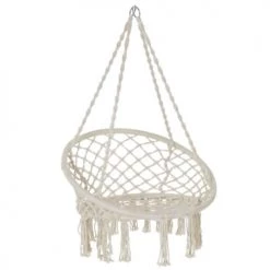 Meilleure affaire 🛒 Wadiga Hamacs Chaise-hamac Suspendue Relaxante En Coton Ivoire - 80x63x120cm 👍
