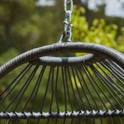 Nouveau 🛒 Kerama Fauteuils Suspendus Chaise Individuelle Suspendue En Acier Et Corde Avec Coussin ⌛ -Fauteuils suspendus Soldes chaise individuelle suspendue en acier et corde avec coussin 3