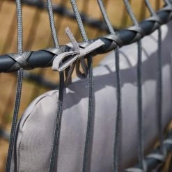 Nouveau 🛒 Kerama Fauteuils Suspendus Chaise Individuelle Suspendue En Acier Et Corde Avec Coussin ⌛ -Fauteuils suspendus Soldes chaise individuelle suspendue en acier et corde avec coussin 5