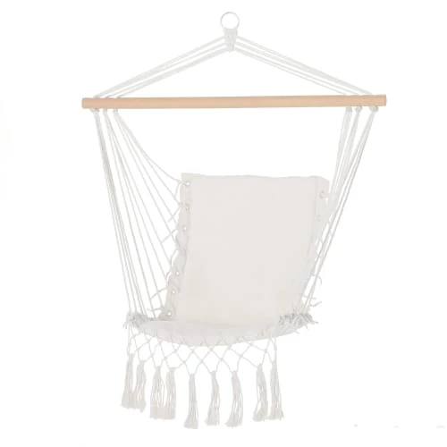 Promo ✔️ Outsunny Hamacs Chaise Suspendue Assise Dossier Rembourrés Macramé Coton Beige 🎁 3 Promo ✔️ Outsunny Hamacs Chaise Suspendue Assise Dossier Rembourrés Macramé Coton Beige 🎁