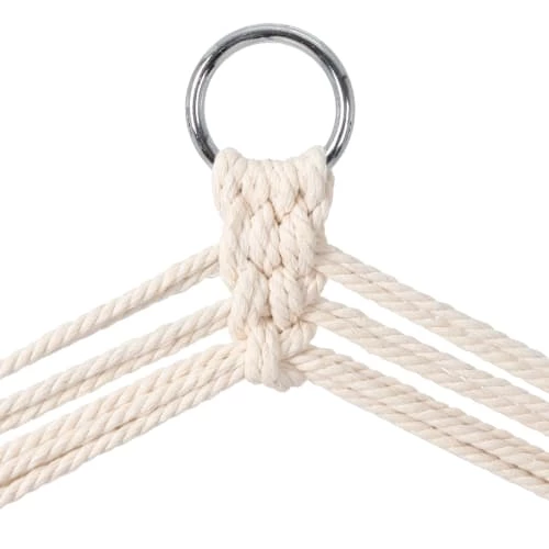 Top 10 ⭐ ECD Germany Fauteuils Suspendus Chaise Suspendue Bleu/blanc 95 X 43 X 100 Cm Coton/bois ✨ 6 Top 10 ⭐ ECD Germany Fauteuils Suspendus Chaise Suspendue Bleu/blanc 95 X 43 X 100 Cm Coton/bois ✨ – Image 4