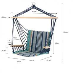Bon marché 😀 ECD Germany Fauteuils Suspendus Chaise Suspendue Coton/bois 45 X 100 X 43 Cm Multicolore 🔥 -Fauteuils suspendus Soldes chaise suspendue coton bois 45 x 100 x 43 cm multicolore 2