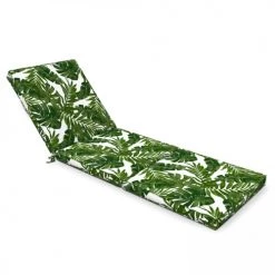 Remise 🌟 Oviala Matelas Pour Bain De Soleil Coussin Bain De Soleil Polyester Blanc Et Vert 186 X 60 X 5 Cm ⌛