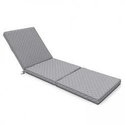 Vente flash ✨ Oviala Matelas Pour Bain De Soleil Coussin Bain De Soleil Polyester Gris 186 X 60 X 5 Cm 🔔