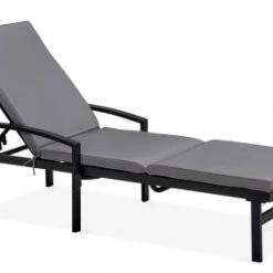 Meilleure affaire ⌛ Oviala Matelas Pour Bain De Soleil Coussin Bain De Soleil Polyester Gris 186x53x5 Cm 🥰 -Fauteuils suspendus Soldes coussin bain de soleil polyester gris 186x53x5 cm 2