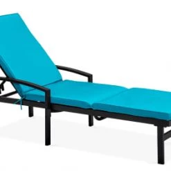 Le moins cher 🎉 Oviala Matelas Pour Bain De Soleil Coussin De Bain De Soleil En Polyester Bleu 🤩 -Fauteuils suspendus Soldes coussin de bain de soleil en polyester bleu 2