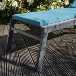 Le moins cher 🎉 Oviala Matelas Pour Bain De Soleil Coussin De Bain De Soleil En Polyester Bleu 🤩 -Fauteuils suspendus Soldes coussin de bain de soleil en polyester bleu 4