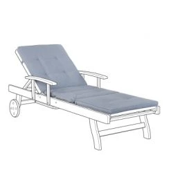 Nouveau 💯 Beliani Matelas Pour Bain De Soleil Coussin De Transat Bleu L188cm 🔔 -Fauteuils suspendus Soldes coussin de transat bleu l188cm 2