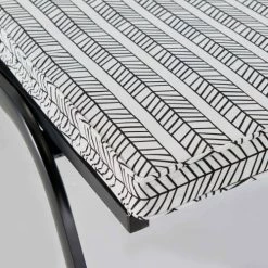 Vente flash 🌟 Oviala Matelas Pour Bain De Soleil Coussin Pour Bain De Soleil En Polyester Noir Et Blanc 😀 -Fauteuils suspendus Soldes coussin pour bain de soleil en polyester noir et blanc 5