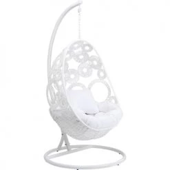 Acheter 🔔 Kare Design Fauteuils Suspendus Fauteuil De Jardin Suspendu Blanc Et Acier 🎁 -Fauteuils suspendus Soldes fauteuil de jardin suspendu blanc et acier 4