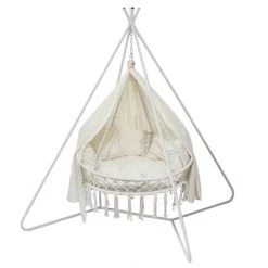 Bon marché 😀 Ozalide Fauteuils Suspendus Fauteuil Suspendu 2 Places En Acier Beige 😀