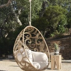 Fauteuils suspendus Soldes -Fauteuils suspendus Soldes fauteuil suspendu de jardin en resine imitation rotin et coussin ecru 1000 15 40 208894 5