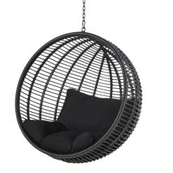 Vente flash 😍 Maisons Du Monde Fauteuils Suspendus Fauteuil Suspendu De Jardin En Résine Noire 🥰