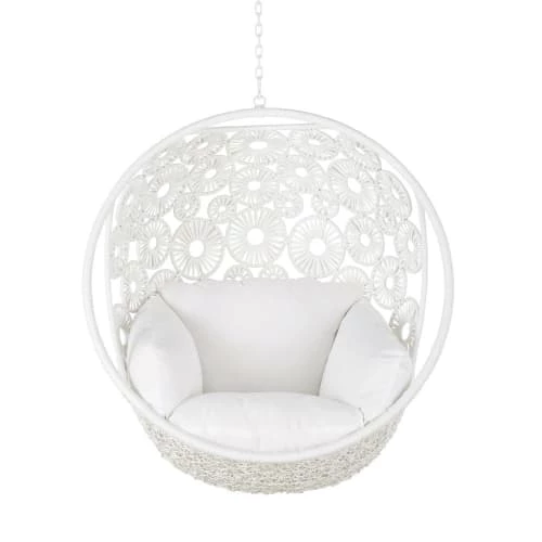 Tout neuf ✔️ Maisons Du Monde Fauteuils Suspendus Fauteuil Suspendu De Jardin En Résine Tressée Blanche 🛒 4 Tout neuf ✔️ Maisons Du Monde Fauteuils Suspendus Fauteuil Suspendu De Jardin En Résine Tressée Blanche 🛒 – Image 2