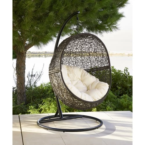 Vente flash 🎁 Maisons Du Monde Fauteuils Suspendus Fauteuil Suspendu De Jardin En Résine Tressée Marron ⭐ 4 Vente flash 🎁 Maisons Du Monde Fauteuils Suspendus Fauteuil Suspendu De Jardin En Résine Tressée Marron ⭐ – Image 2