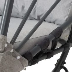 Coupon 🔥 ECD Germany Fauteuils Suspendus Fauteuil Suspendu Gris-blanc 100 X 190 X 115 Cm Acier/polyrattan 😉 -Fauteuils suspendus Soldes fauteuil suspendu gris blanc 100 x 190 x 115 cm acier polyrattan 2