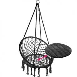 De gros 🤩 Tectake Fauteuils Suspendus Fauteuil Suspendu JANE Noir 👍 -Fauteuils suspendus Soldes fauteuil suspendu jane noir 2