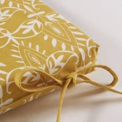 Vente flash 😀 Maisons Du Monde Coussins Extérieur Galette De Chaise En Coton Jaune Motifs Graphiques Blancs 🎉 -Fauteuils suspendus Soldes galette de chaise en coton jaune motifs graphiques blancs 1000 4 18 188823 3