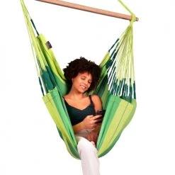 De gros 🤩 LA SIESTA Hamacs Habana - Chaise-hamac En Coton Biologique Vert ✨ -Fauteuils suspendus Soldes habana chaise hamac en coton biologique vert 6