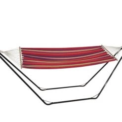 Le moins cher 👏 Escuderos Hamacs Hamac à Barre Avec Support En Tissu Rayé Rose 🔥