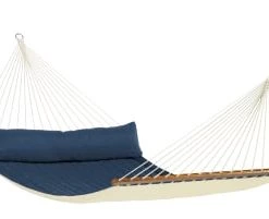 Nouveau 😍 LA SIESTA Hamacs Hamac à Barres Rembourré En Tissu Café 🎉 -Fauteuils suspendus Soldes hamac a barres rembourre en tissu bleu marine 6