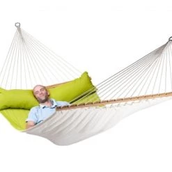 Meilleur prix ⭐ LA SIESTA Hamacs Hamac à Barres Rembourré En Tissu Vert ✨ -Fauteuils suspendus Soldes hamac a barres rembourre en tissu vert 4