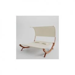 Bon marché ❤️ Avril Paris Hamacs Hamac Avec Auvent En Toile Beige Avec Support En Bois 2 Personnes. 🤩 -Fauteuils suspendus Soldes hamac avec auvent en toile beige avec support en bois 2 personnes 3