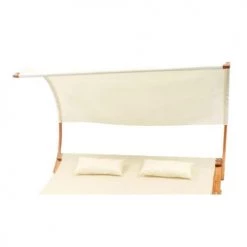 Bon marché ❤️ Avril Paris Hamacs Hamac Avec Auvent En Toile Beige Avec Support En Bois 2 Personnes. 🤩 -Fauteuils suspendus Soldes hamac avec auvent en toile beige avec support en bois 2 personnes 4