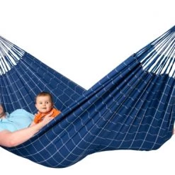 Meilleur prix 😍 LA SIESTA Hamacs Hamac Classique Double En Tissu Bleu Marine 🥰 -Fauteuils suspendus Soldes hamac classique double en tissu bleu marine 3