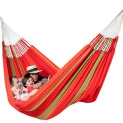 Meilleure vente 👍 LA SIESTA Hamacs Hamac Classique Kingsize En Coton Bio Rouge ⌛ -Fauteuils suspendus Soldes hamac classique kingsize en coton bio rouge 3