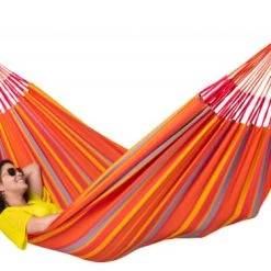 De gros 🎁 LA SIESTA Hamacs Hamac Classique Kingsize En Tissu Orange 🔔 -Fauteuils suspendus Soldes hamac classique kingsize en tissu orange 3