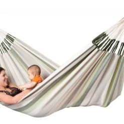 Promo 🔔 LA SIESTA Hamacs Hamac Classique Kingsize En Tissu Vert Clair 😍 -Fauteuils suspendus Soldes hamac classique kingsize en tissu vert clair 3