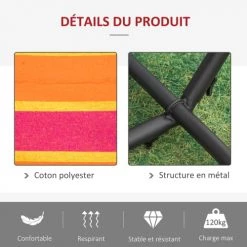 Meilleure affaire 🎁 Outsunny Hamacs Hamac De Jardin 1 Place Avec Support Et Sac Transport Rouge ⭐ 12 Meilleure affaire 🎁 Outsunny Hamacs Hamac De Jardin 1 Place Avec Support Et Sac Transport Rouge ⭐ -Fauteuils suspendus Soldes hamac de jardin 1 place avec support et sac transport rouge 4