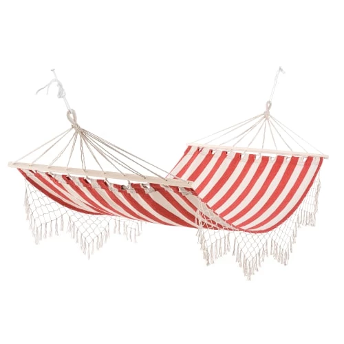 Budget 🎁 Outsunny Hamacs Hamac De Voyage Style Hippie Chic Coton Polyester Rouge Crème Rayé 🥰 3 Budget 🎁 Outsunny Hamacs Hamac De Voyage Style Hippie Chic Coton Polyester Rouge Crème Rayé 🥰