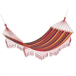 Bon marché 😍 Outsunny Hamacs Hamac De Voyage Toile De Hamac Dim. 2L X 1l M Multicolore 🎁