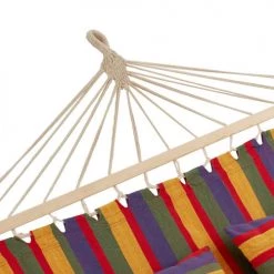 Le moins cher 👍 Tectake Hamacs Hamac Double Eden Avec Des Rayures Colorées 👍 -Fauteuils suspendus Soldes hamac double eden avec des rayures colorees 3
