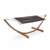 Vente flash ⭐ Alice's Garden Hamacs Hamac En Bois Avec Toile De Coton Anthracite 317x100cm 👏 -Fauteuils suspendus Soldes hamac en bois avec toile de coton anthracite 317x100cm