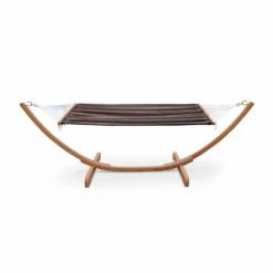 Vente flash ⭐ Alice's Garden Hamacs Hamac En Bois Avec Toile De Coton Anthracite 317x100cm 👏 -Fauteuils suspendus Soldes hamac en bois avec toile de coton anthracite 317x100cm 2