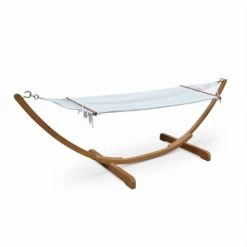 Offres 🥰 Alice's Garden Hamacs Hamac En Bois Avec Toile De Coton Blanc 317x100cm 🔥